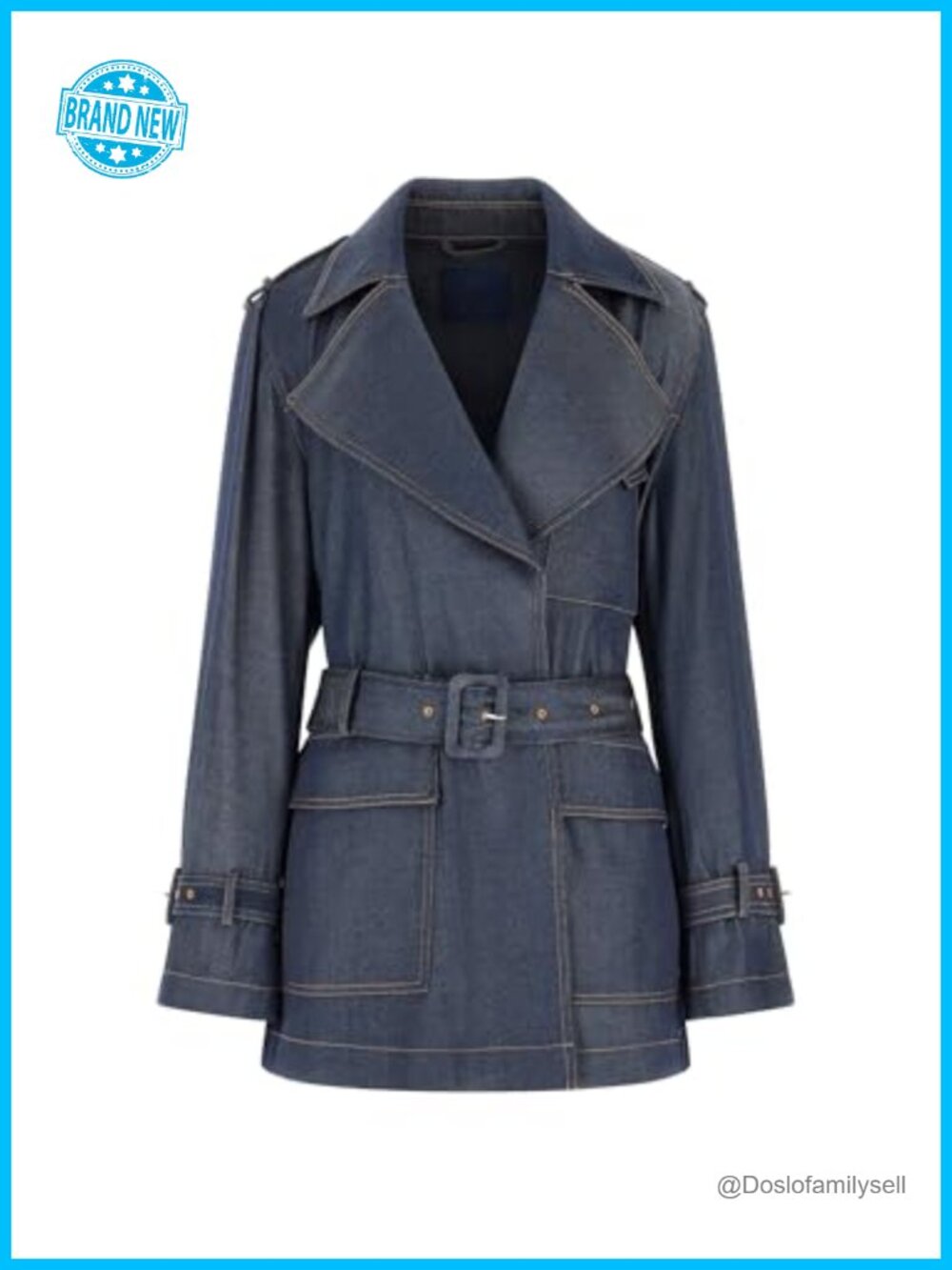 Eco Regine Short Fluid Trench Coat Belted Utility Oversized Lapels